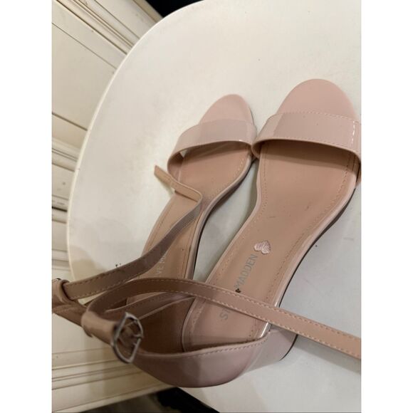Steve Madden Women's Open Toe Ankle Strap Block Heel JCarrson Sandals Nude Sz 7 - Picture 1 of 14